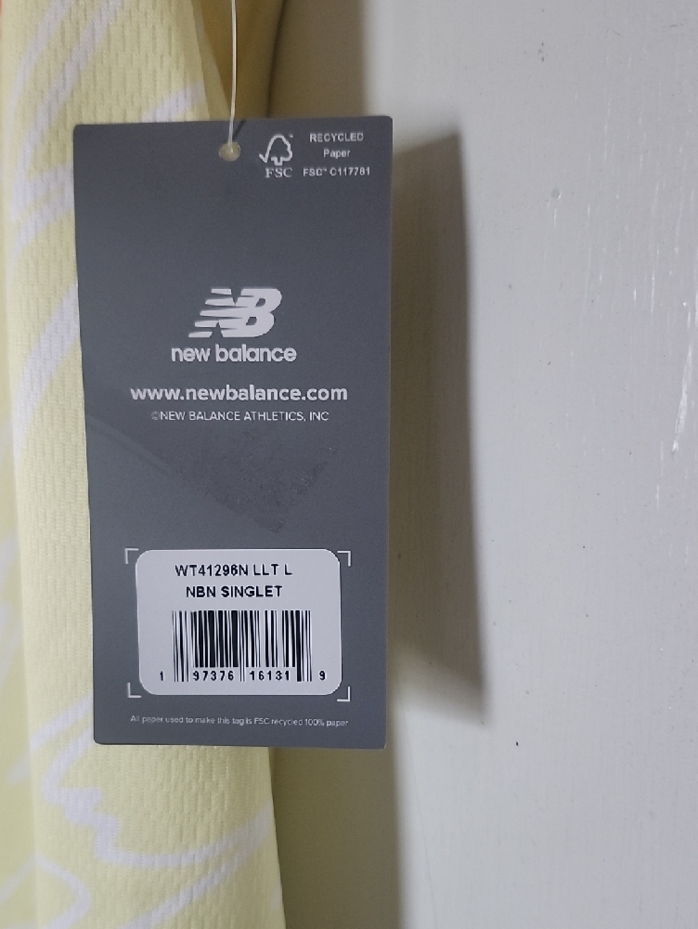 New Balance Pale Yellow Tank with Coral Nationals Outdoor Logo - Picture 3 of 6